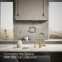 Single-handle bar sink faucet with two-function extended-reach spout and side sprayer^Kohler Online