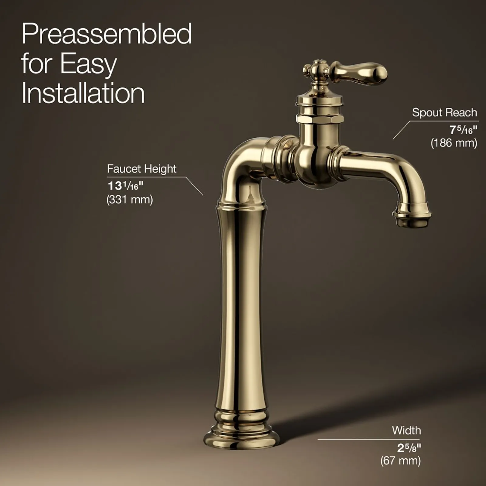 Single-handle bathroom sink faucet, 1.2 gpm^Kohler