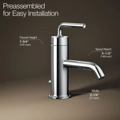 Single-handle bathroom sink faucet with Straight Lever handle, 1.2 gpm^Kohler New