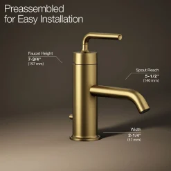 Single-handle bathroom sink faucet with Straight Lever handle, 1.2 gpm^Kohler New
