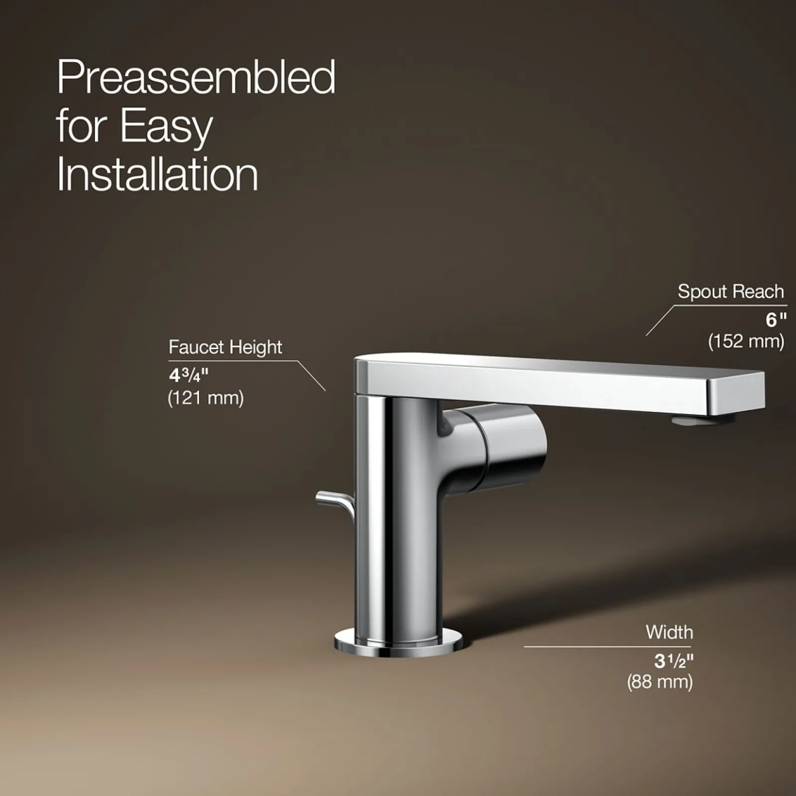 Single-handle bathroom sink faucet with Cylindrical handle, 1.2 gpm^Kohler