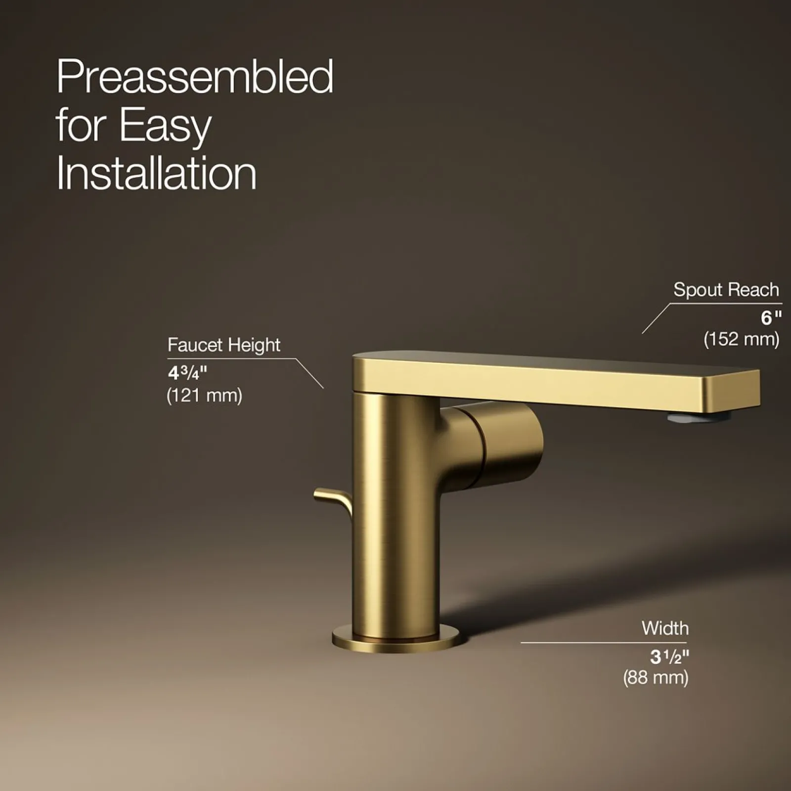 Single-handle bathroom sink faucet with Cylindrical handle, 1.2 gpm^Kohler