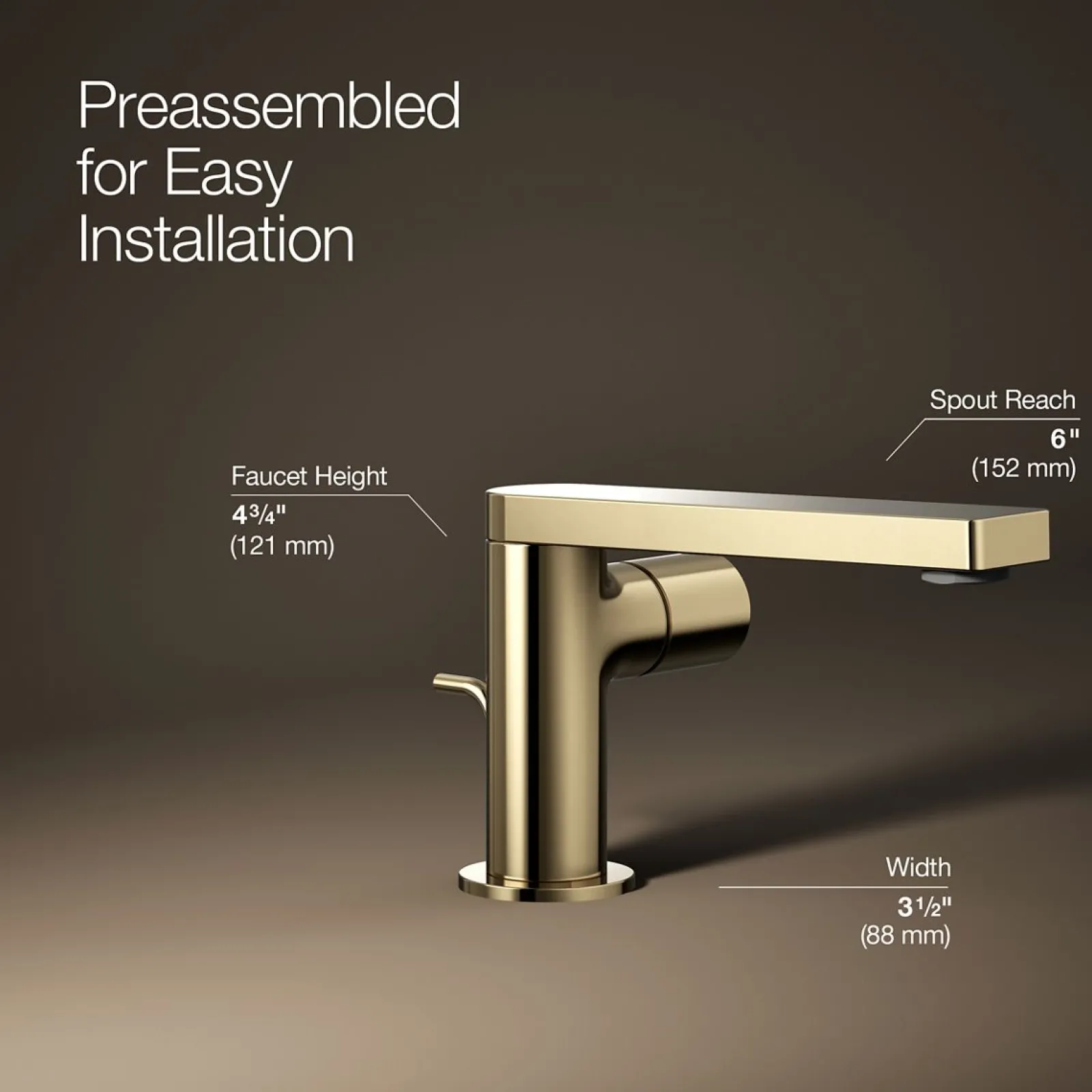 Single-handle bathroom sink faucet with Cylindrical handle, 1.2 gpm^Kohler