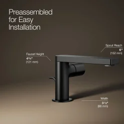 Single-handle bathroom sink faucet with Cylindrical handle, 1.2 gpm^Kohler