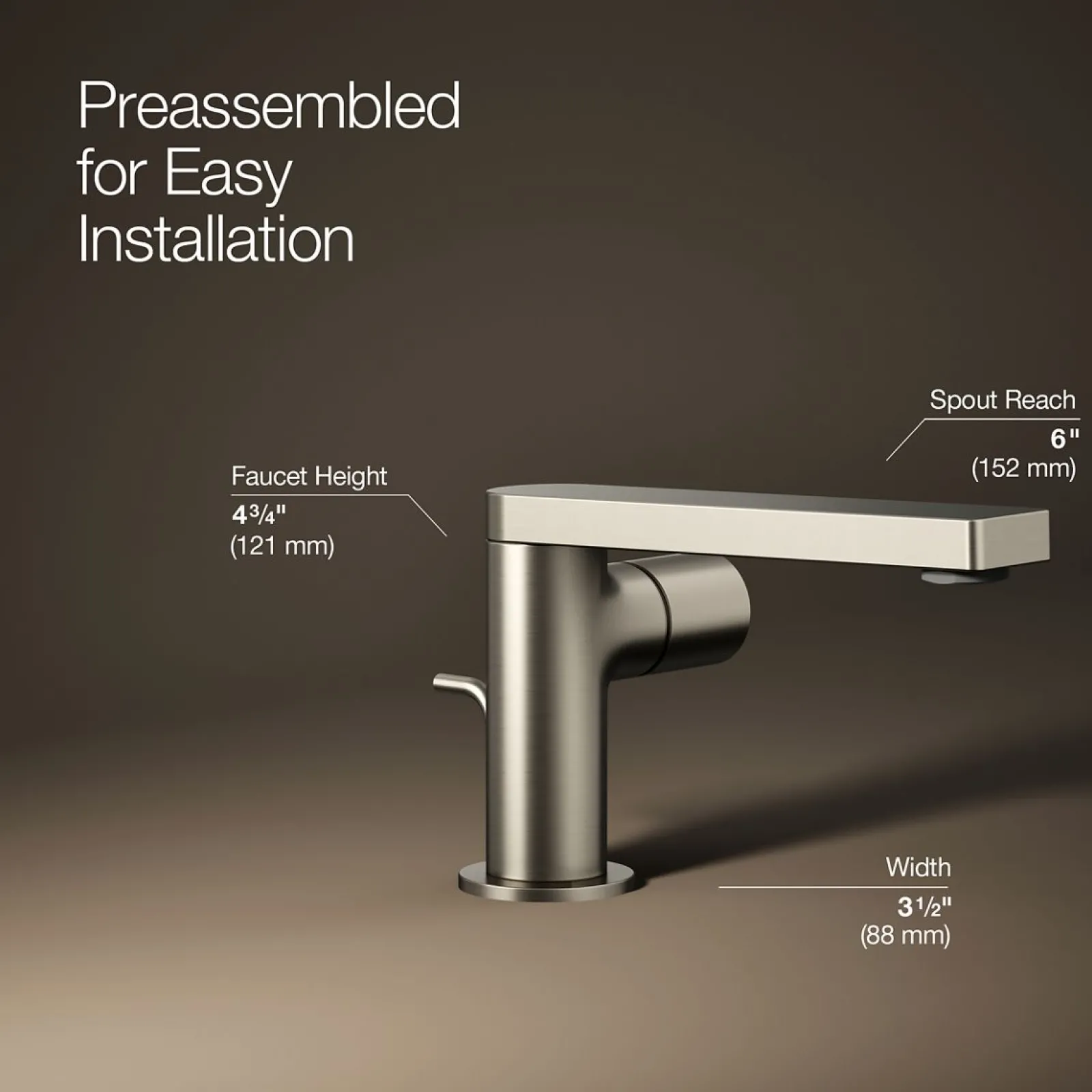 Single-handle bathroom sink faucet with Cylindrical handle, 1.2 gpm^Kohler