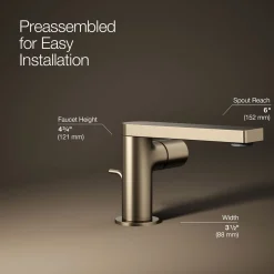Single-handle bathroom sink faucet with Cylindrical handle, 1.2 gpm^Kohler