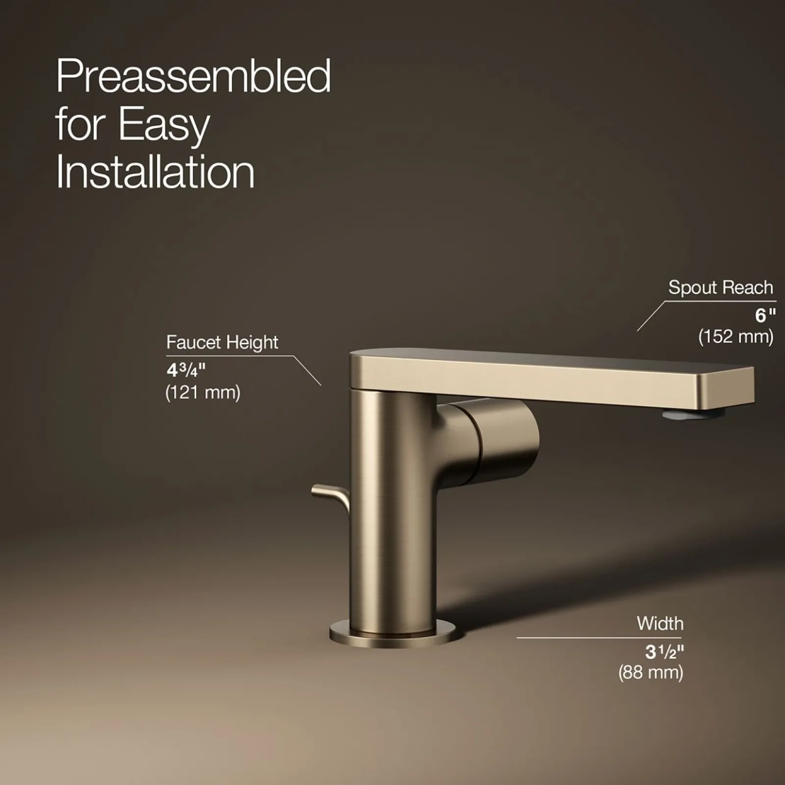Single-handle bathroom sink faucet with Cylindrical handle, 1.2 gpm^Kohler
