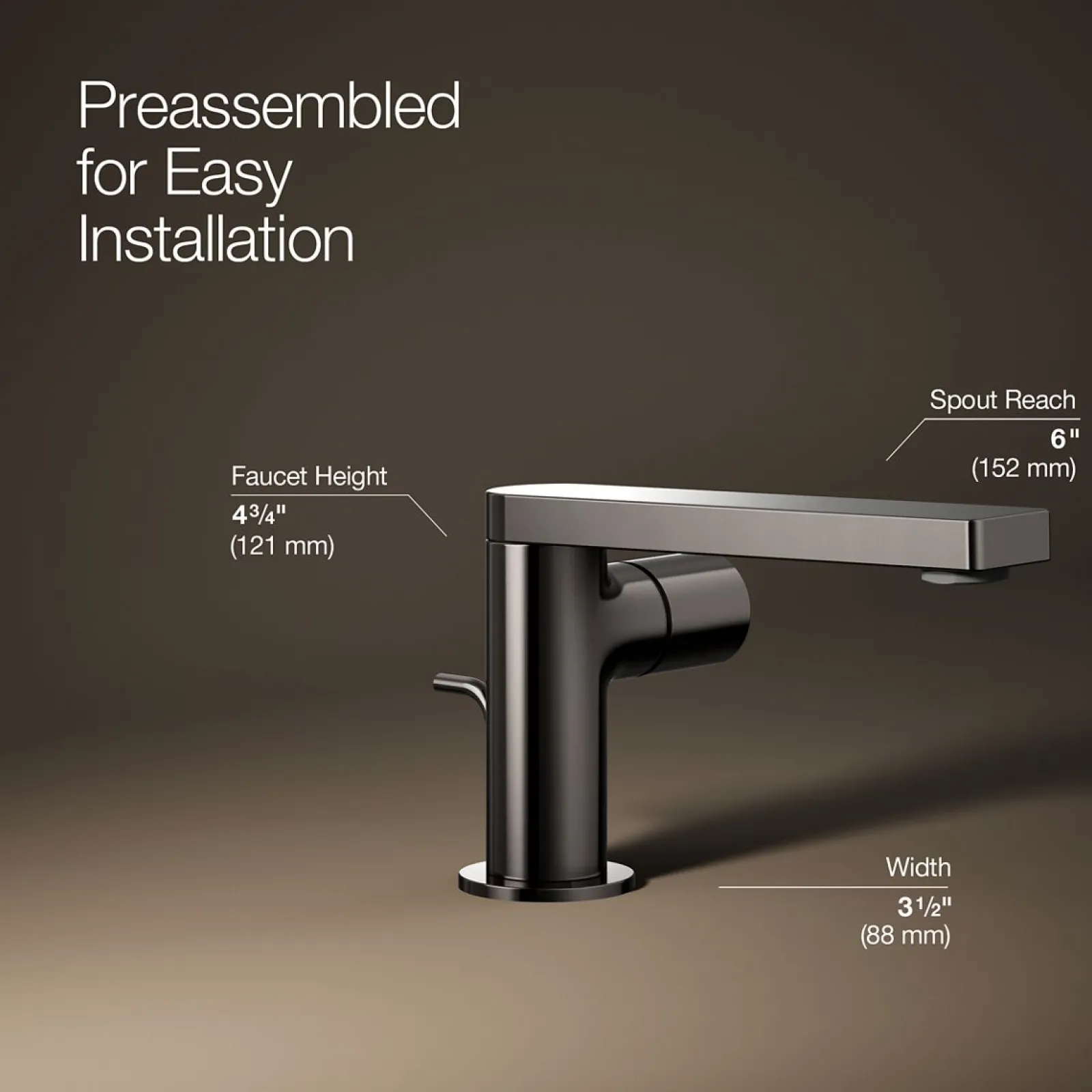 Single-handle bathroom sink faucet with Cylindrical handle, 1.2 gpm^Kohler