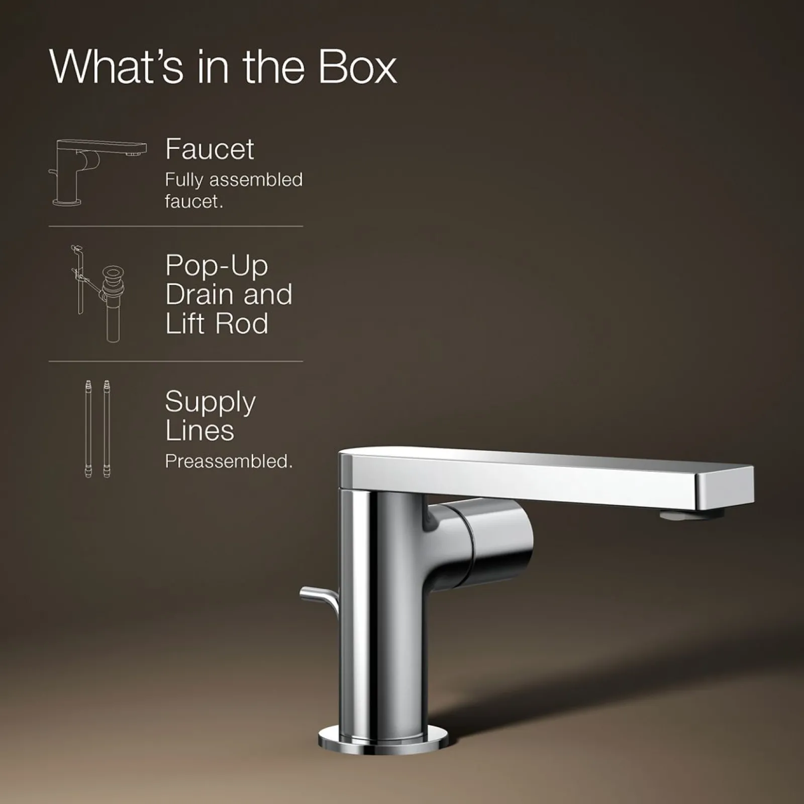 Single-handle bathroom sink faucet with Cylindrical handle, 1.2 gpm^Kohler