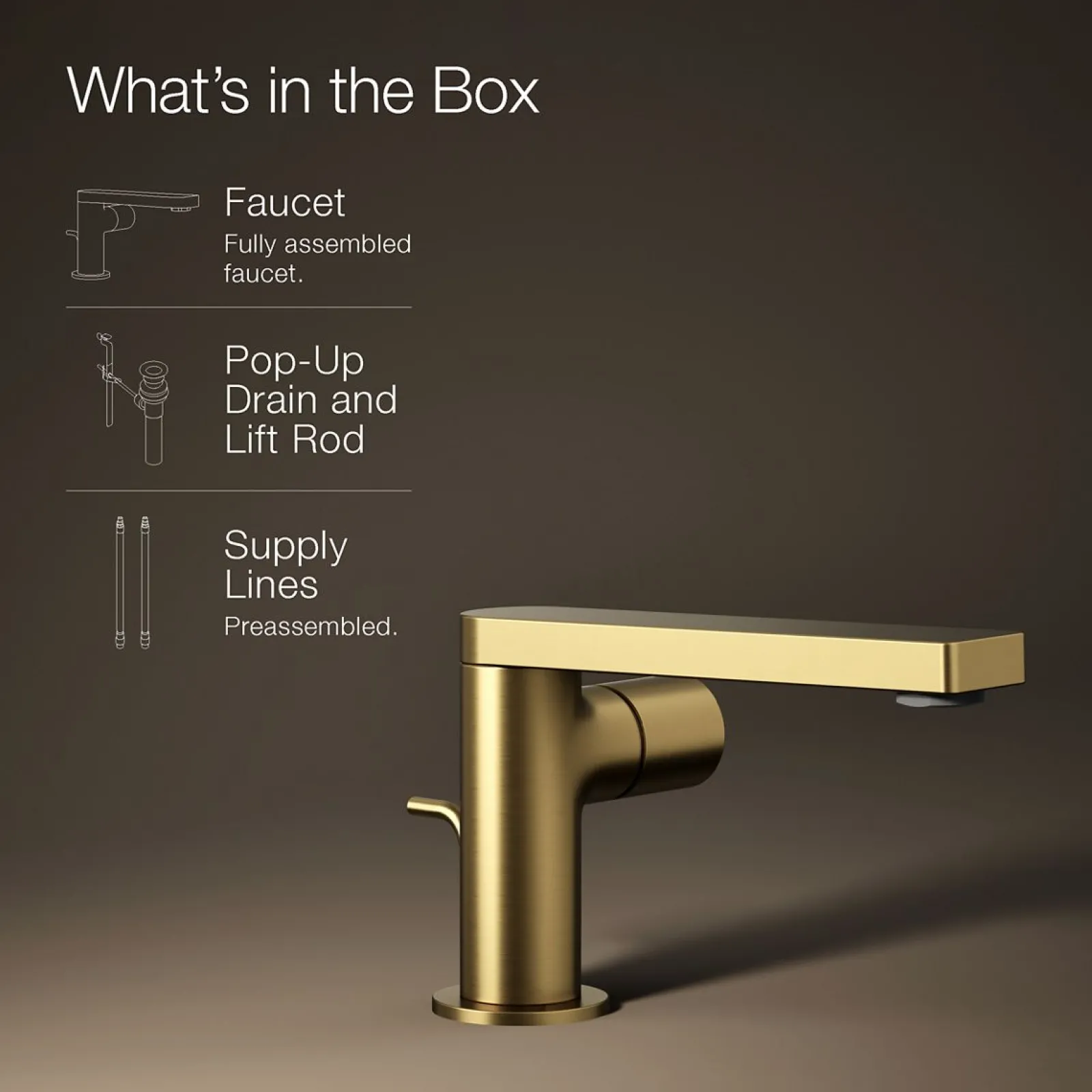 Single-handle bathroom sink faucet with Cylindrical handle, 1.2 gpm^Kohler