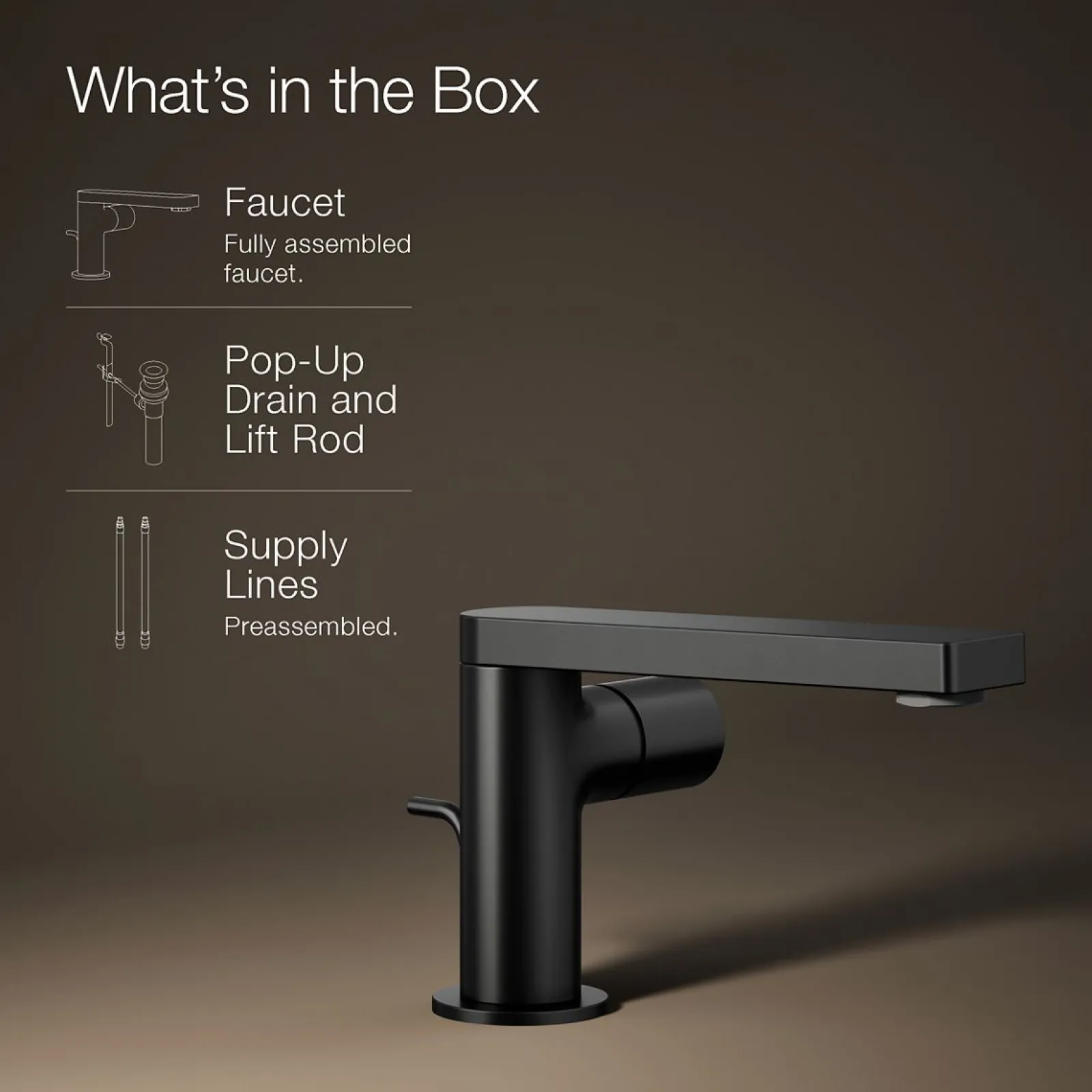 Single-handle bathroom sink faucet with Cylindrical handle, 1.2 gpm^Kohler