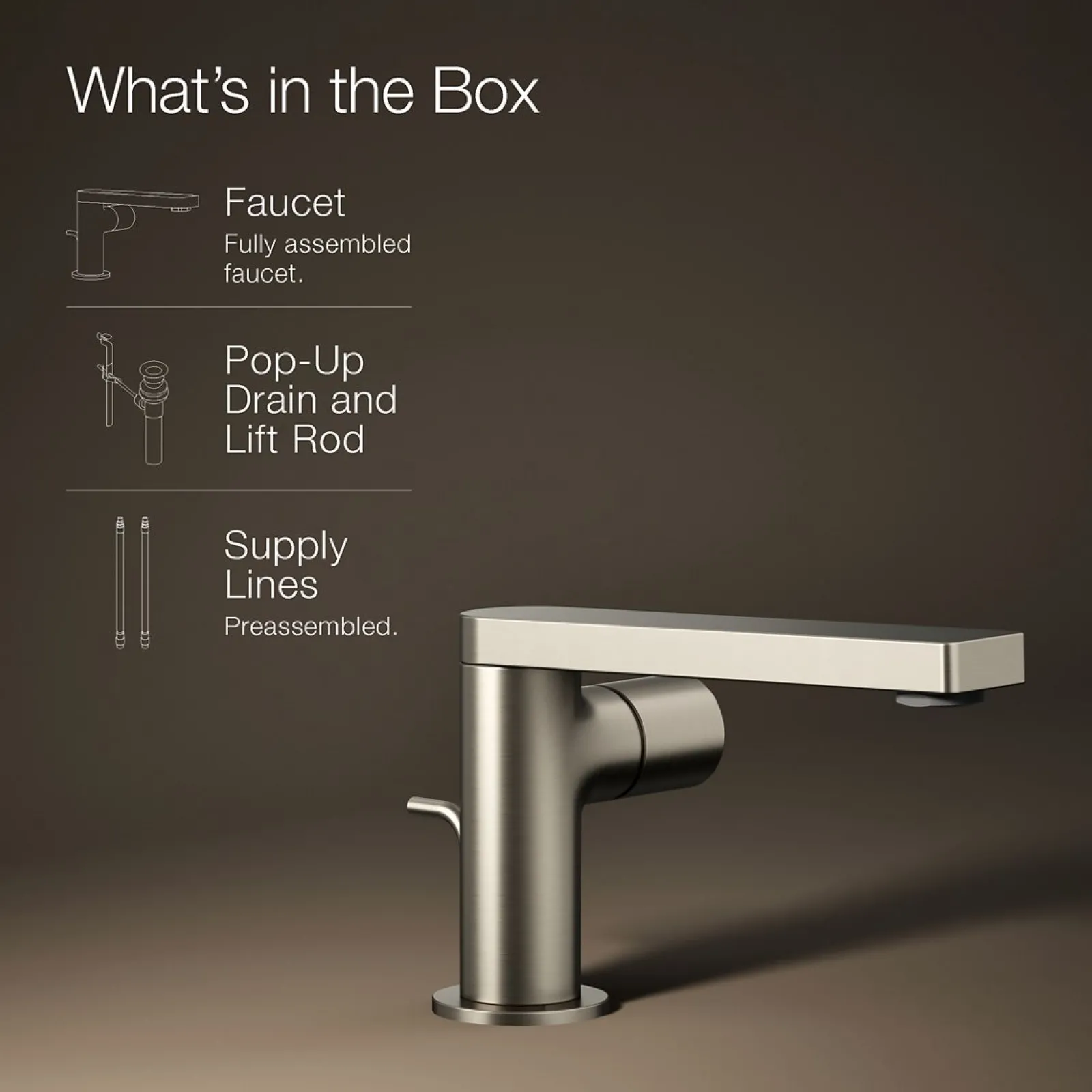 Single-handle bathroom sink faucet with Cylindrical handle, 1.2 gpm^Kohler