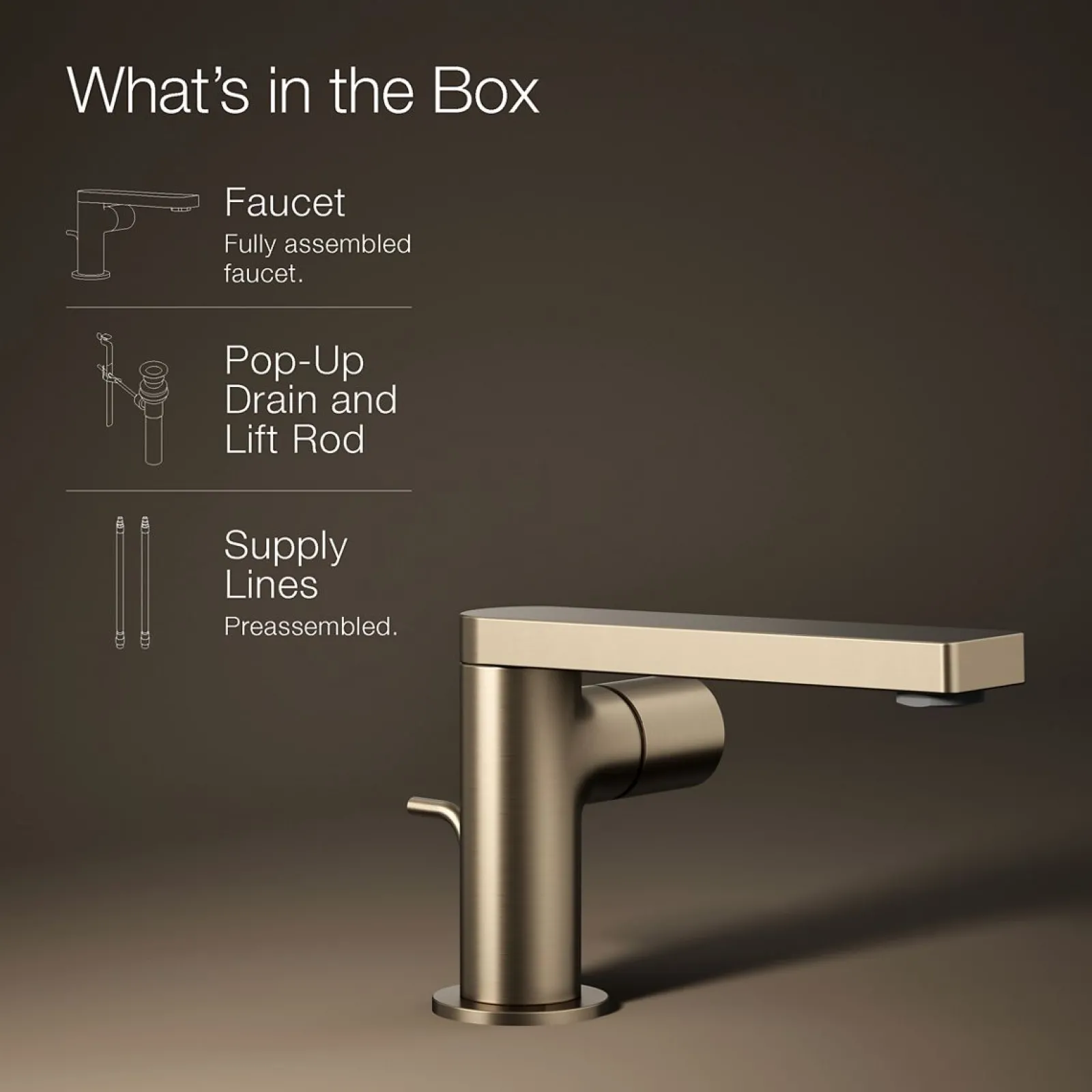 Single-handle bathroom sink faucet with Cylindrical handle, 1.2 gpm^Kohler