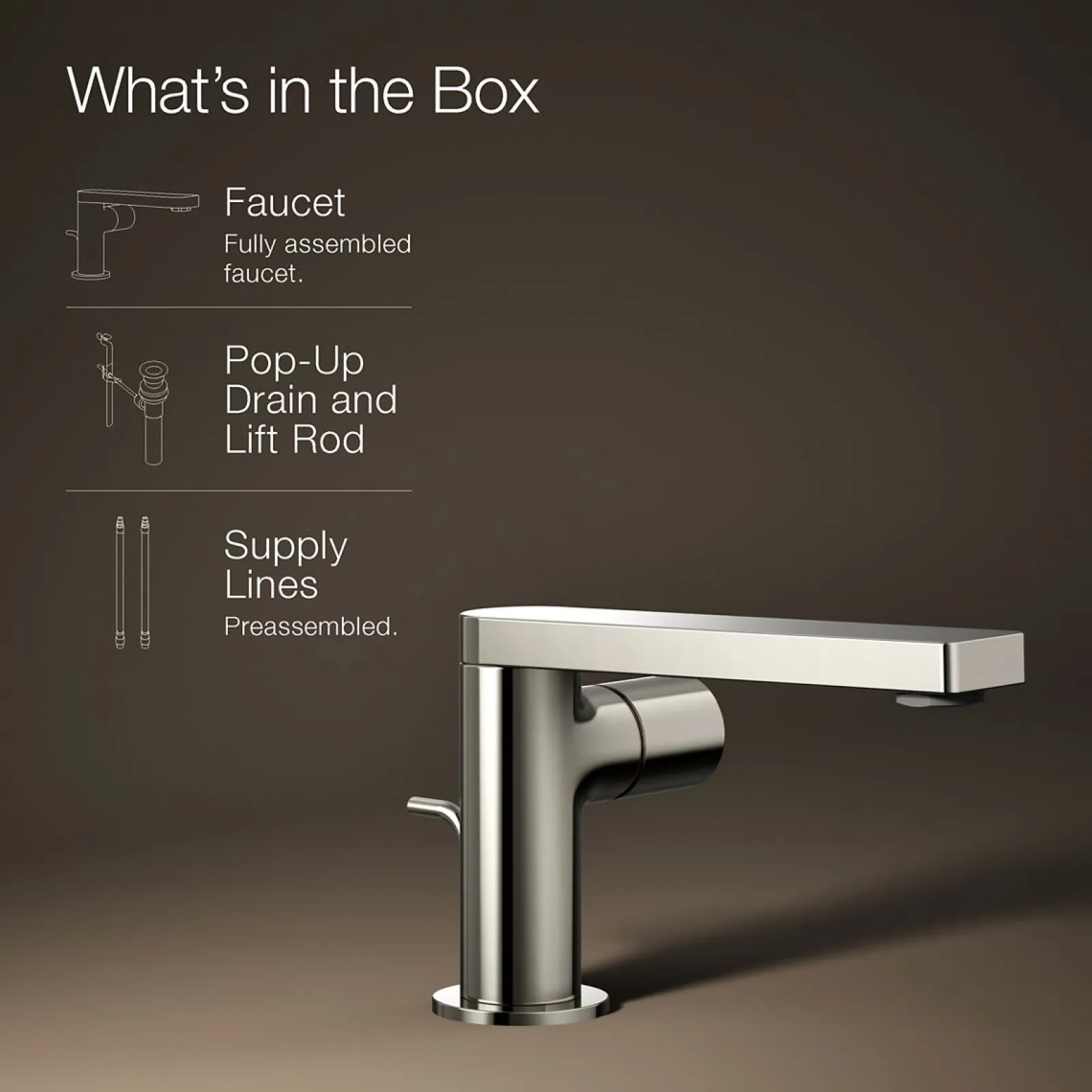 Single-handle bathroom sink faucet with Cylindrical handle, 1.2 gpm^Kohler