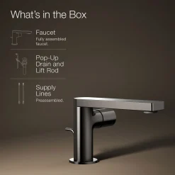Single-handle bathroom sink faucet with Cylindrical handle, 1.2 gpm^Kohler