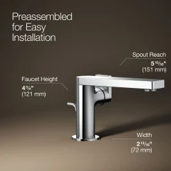 Single-handle bathroom sink faucet with Lever handle, 1.2 gpm^Kohler Hot