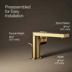 Single-handle bathroom sink faucet with Lever handle, 1.2 gpm^Kohler Hot