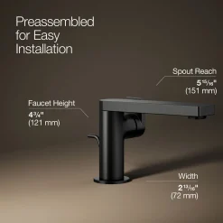 Single-handle bathroom sink faucet with Lever handle, 1.2 gpm^Kohler Hot