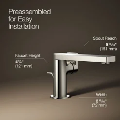 Single-handle bathroom sink faucet with Lever handle, 1.2 gpm^Kohler Hot