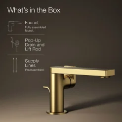 Single-handle bathroom sink faucet with Lever handle, 1.2 gpm^Kohler Hot