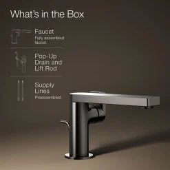 Single-handle bathroom sink faucet with Lever handle, 1.2 gpm^Kohler Hot