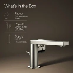 Single-handle bathroom sink faucet with Lever handle, 1.2 gpm^Kohler Hot