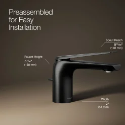 Single-handle bathroom sink faucet, 1.2 gpm^Kohler Hot
