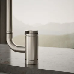 Single-handle kitchen sink faucet with two-function extended-reach spout and side sprayer^Kohler New