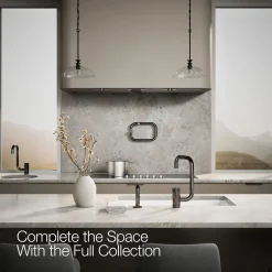 Single-handle kitchen sink faucet with two-function extended-reach spout and side sprayer^Kohler New