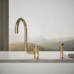 Single-handle kitchen sink faucet with two-function extended-reach spout and side sprayer^Kohler Discount