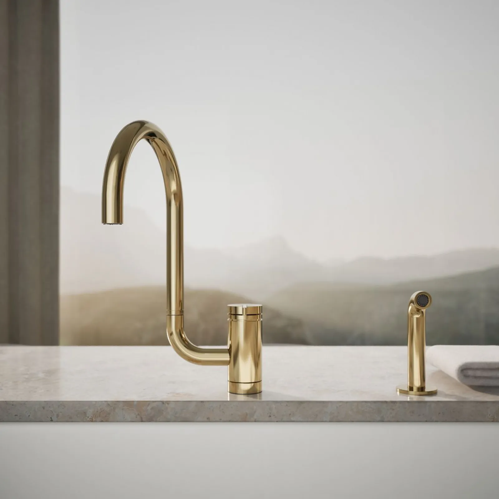Single-handle kitchen sink faucet with two-function extended-reach spout and side sprayer^Kohler Discount