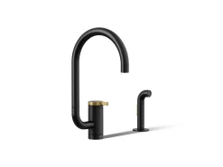 Single-handle kitchen sink faucet with two-function extended-reach spout and side sprayer^Kohler Discount