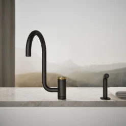 Single-handle kitchen sink faucet with two-function extended-reach spout and side sprayer^Kohler Discount
