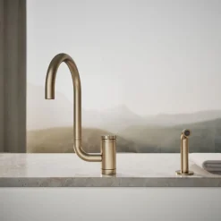 Single-handle kitchen sink faucet with two-function extended-reach spout and side sprayer^Kohler Discount