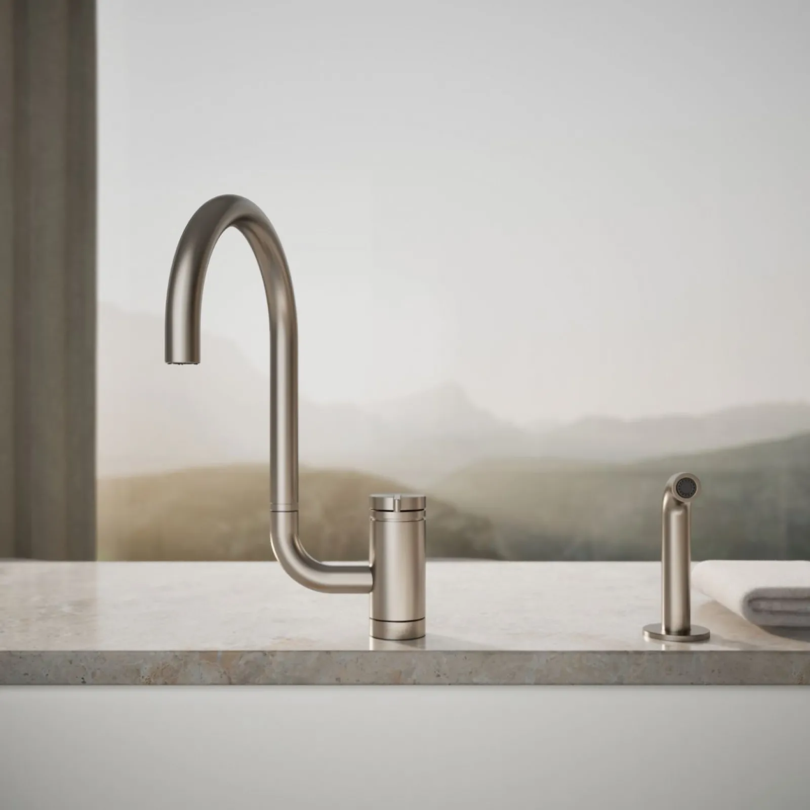 Single-handle kitchen sink faucet with two-function extended-reach spout and side sprayer^Kohler Discount