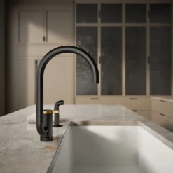 Single-handle kitchen sink faucet with two-function extended-reach spout and side sprayer^Kohler Discount