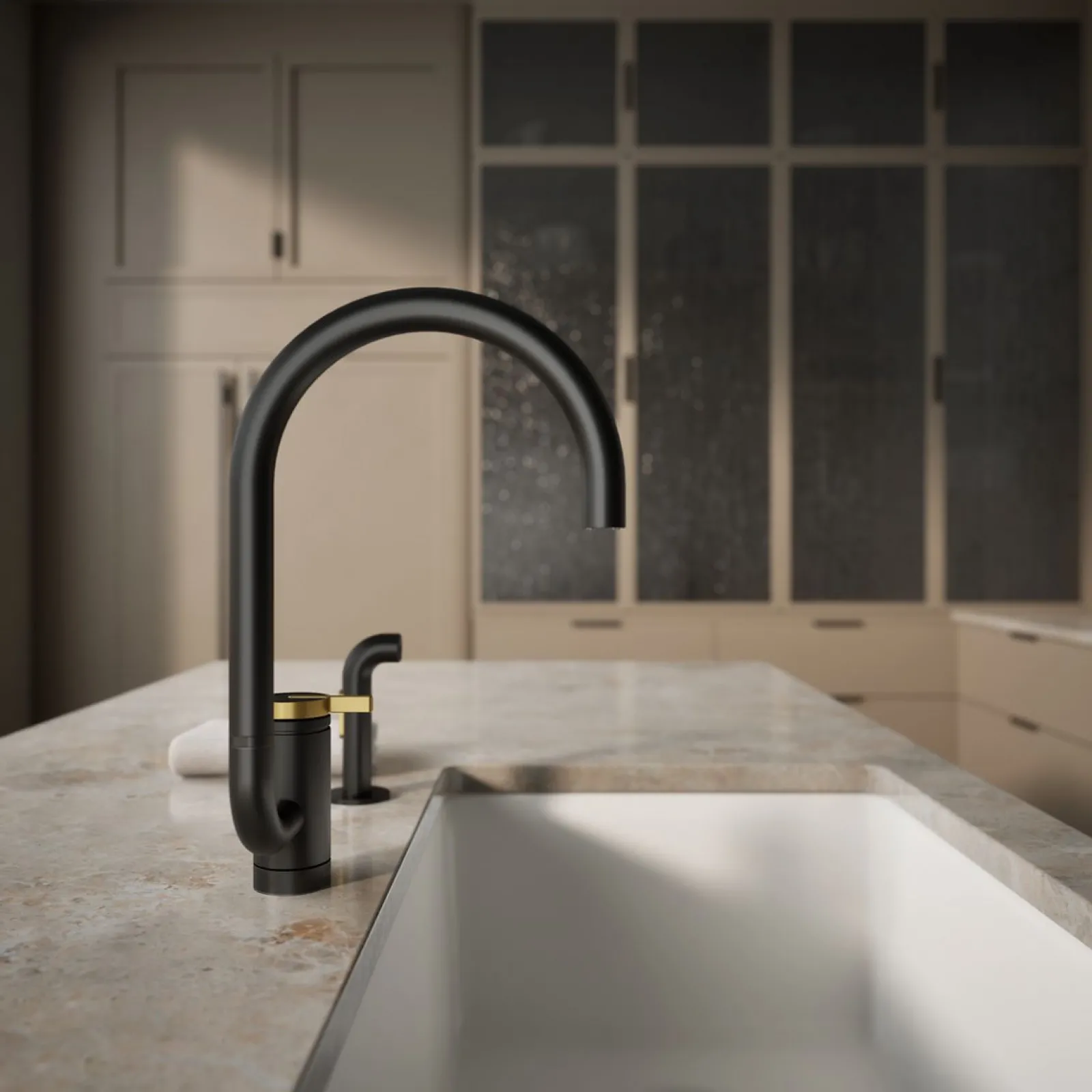 Single-handle kitchen sink faucet with two-function extended-reach spout and side sprayer^Kohler Discount