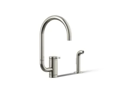Single-handle kitchen sink faucet with two-function extended-reach spout and side sprayer^Kohler Discount