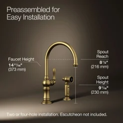 Single-handle kitchen sink faucet with two-function sprayhead^Kohler Outlet
