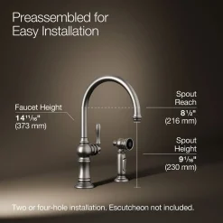 Single-handle kitchen sink faucet with two-function sprayhead^Kohler Outlet