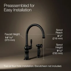 Single-handle kitchen sink faucet with two-function sprayhead^Kohler Outlet