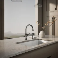 Single-handle kitchen sink faucet with two-function sprayhead^Kohler Outlet