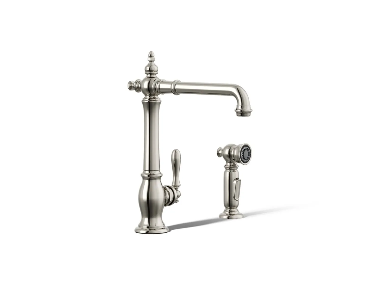 Single-handle kitchen sink faucet with side sprayer^Kohler Hot