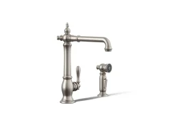 Single-handle kitchen sink faucet with side sprayer^Kohler Hot
