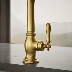 Single-handle kitchen sink faucet with side sprayer^Kohler Hot