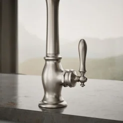 Single-handle kitchen sink faucet with side sprayer^Kohler Hot