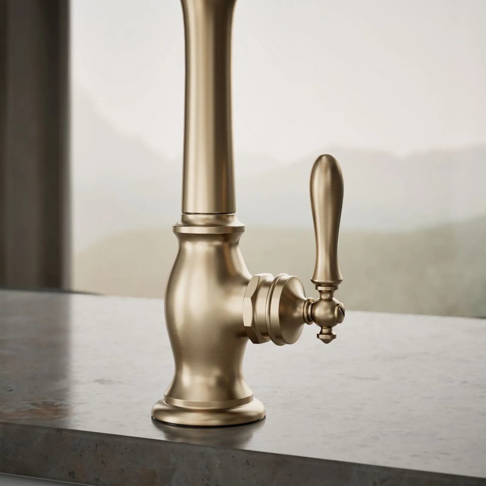 Single-handle kitchen sink faucet with side sprayer^Kohler Hot