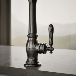 Single-handle kitchen sink faucet with side sprayer^Kohler Hot