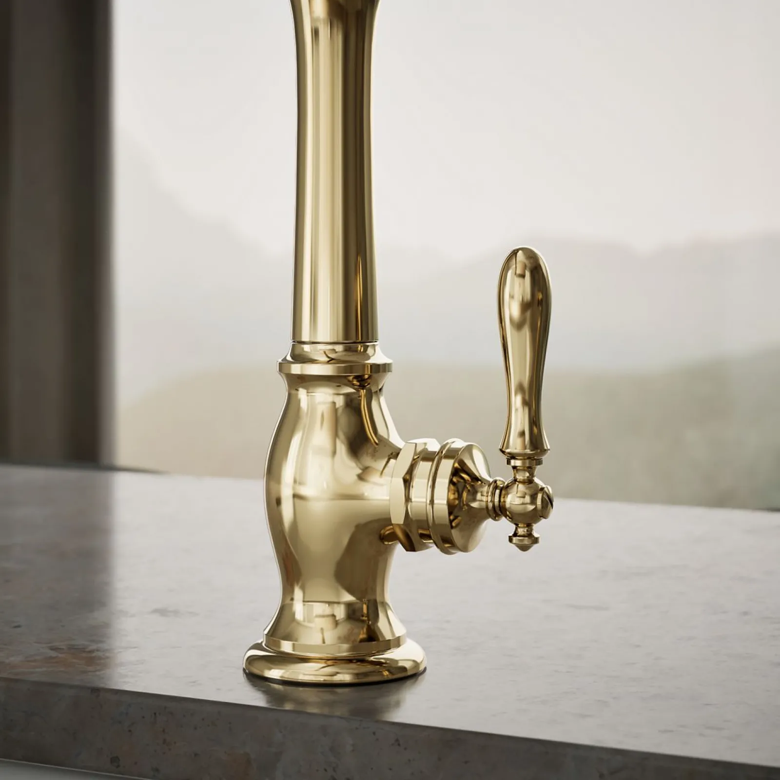 Single-handle kitchen sink faucet with side sprayer^Kohler Hot