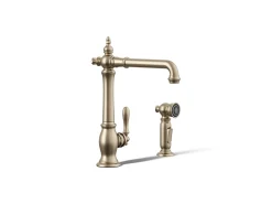 Single-handle kitchen sink faucet with side sprayer^Kohler Hot